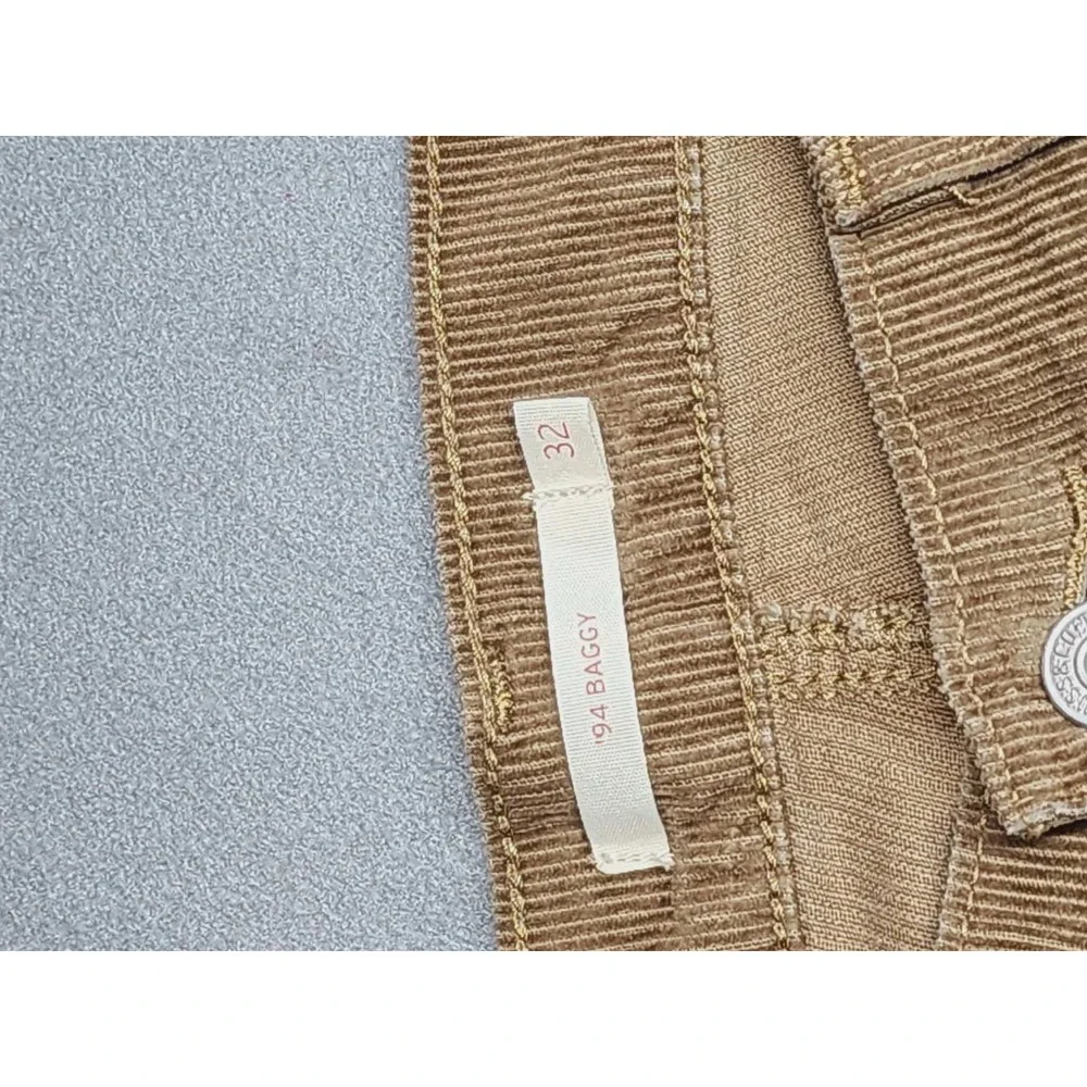 Levis 94 Baggy Corduroy Pants Tan Brown Wide Leg Mens 32x30 Relaxed Fit